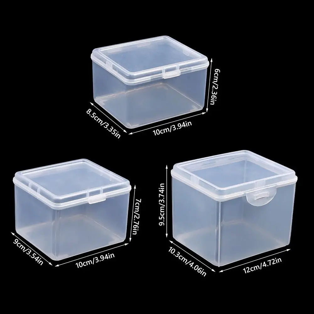 1Pcs with Lid Storage Box Multi-purpose Plastic Storage Case Clear Rectangular Shape Small Thing Container
