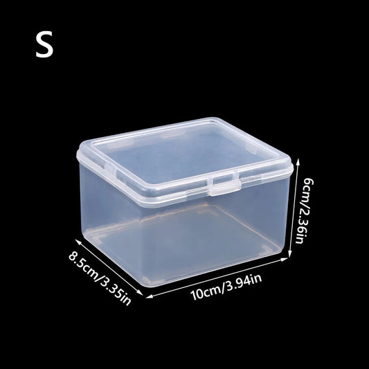 1Pcs with Lid Storage Box Multi-purpose Plastic Storage Case Clear Rectangular Shape Small Thing Container
