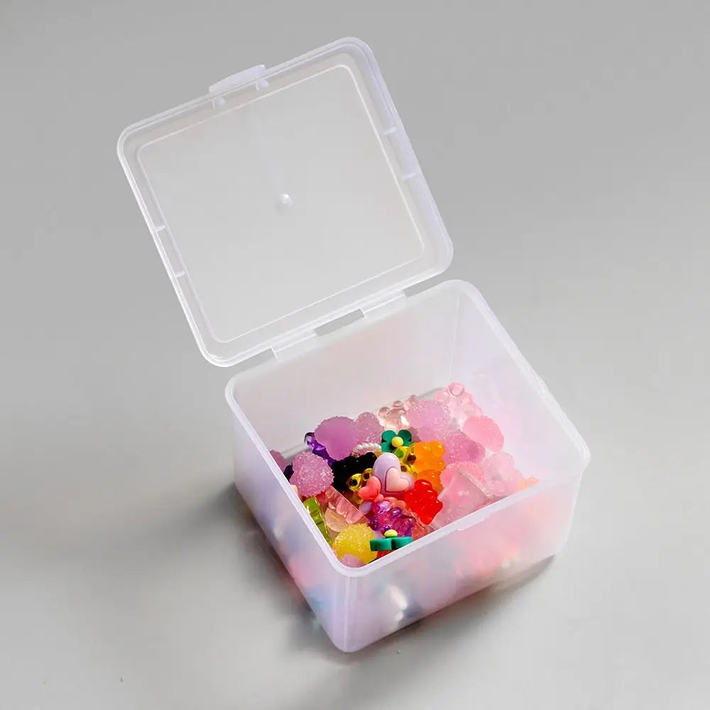 1Pcs with Lid Storage Box Multi-purpose Plastic Storage Case Clear Rectangular Shape Small Thing Container