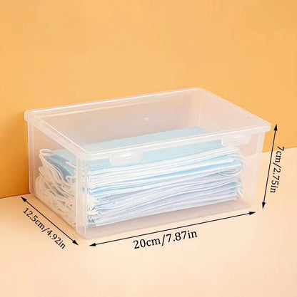 Clear Large Capacity Storage Box, Dustproof Organizer Case for Face Mask and Medicine, Practical Household Sundries Container