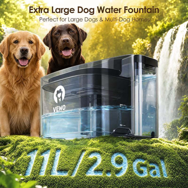 AquaPaw™ 11L Large Dog Water Fountain – No-Spill & Ultra-Quiet